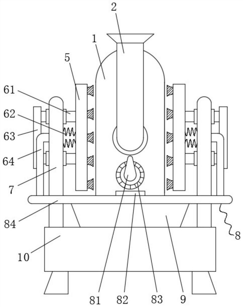 Crushing and grinding device for cosmetic raw material processing