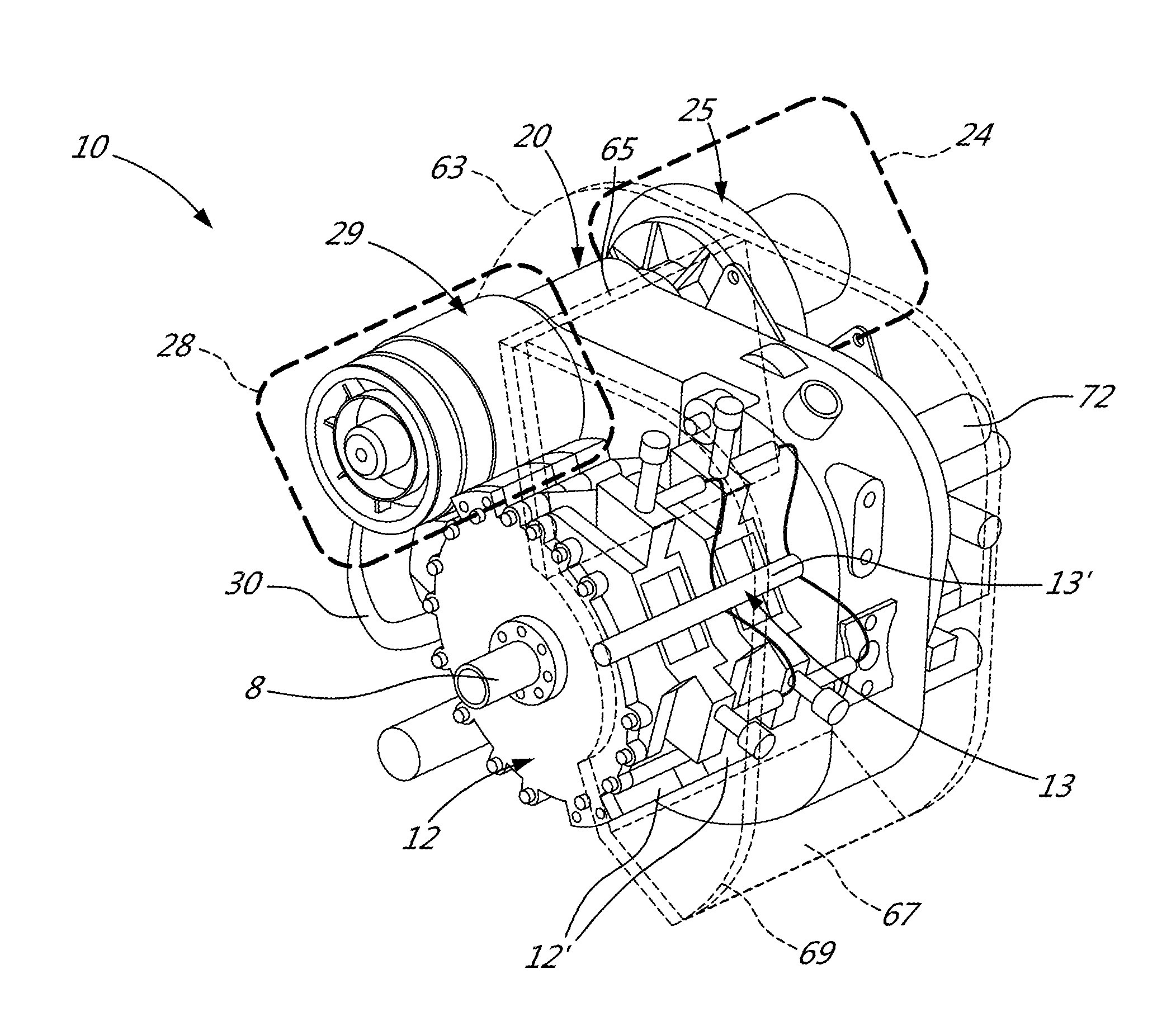 Compound engine assembly with inlet lip Anti-icing