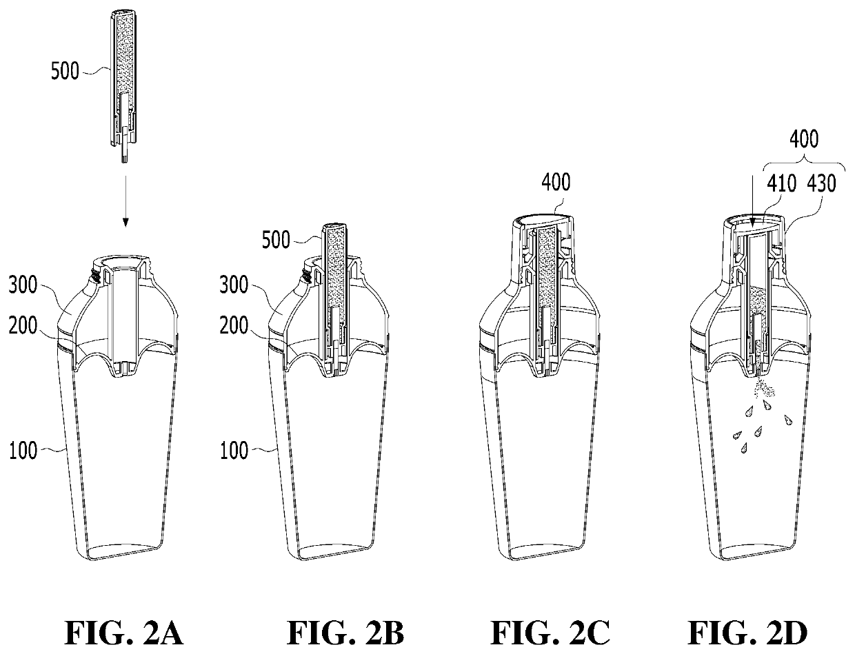 Beverage container of dispenser type