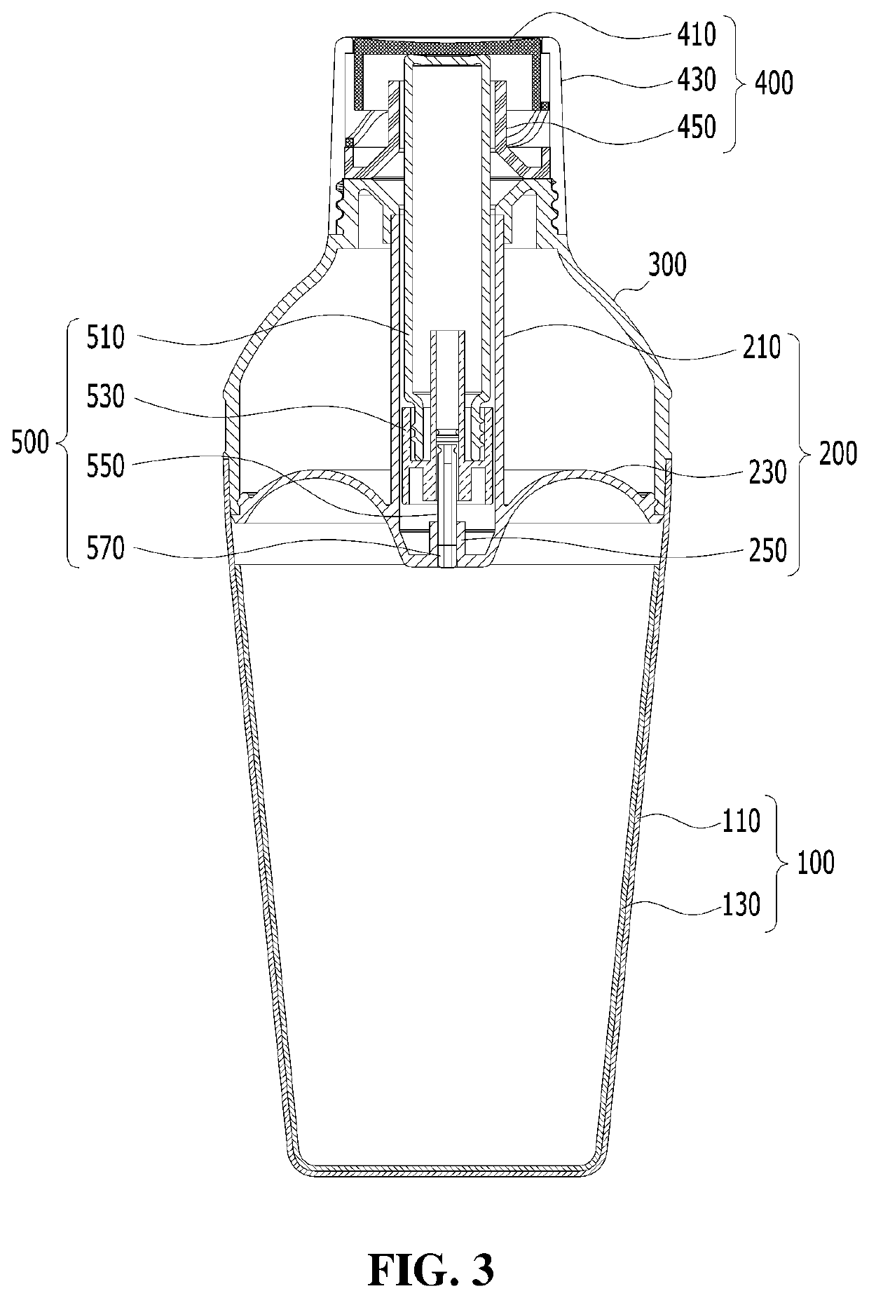 Beverage container of dispenser type