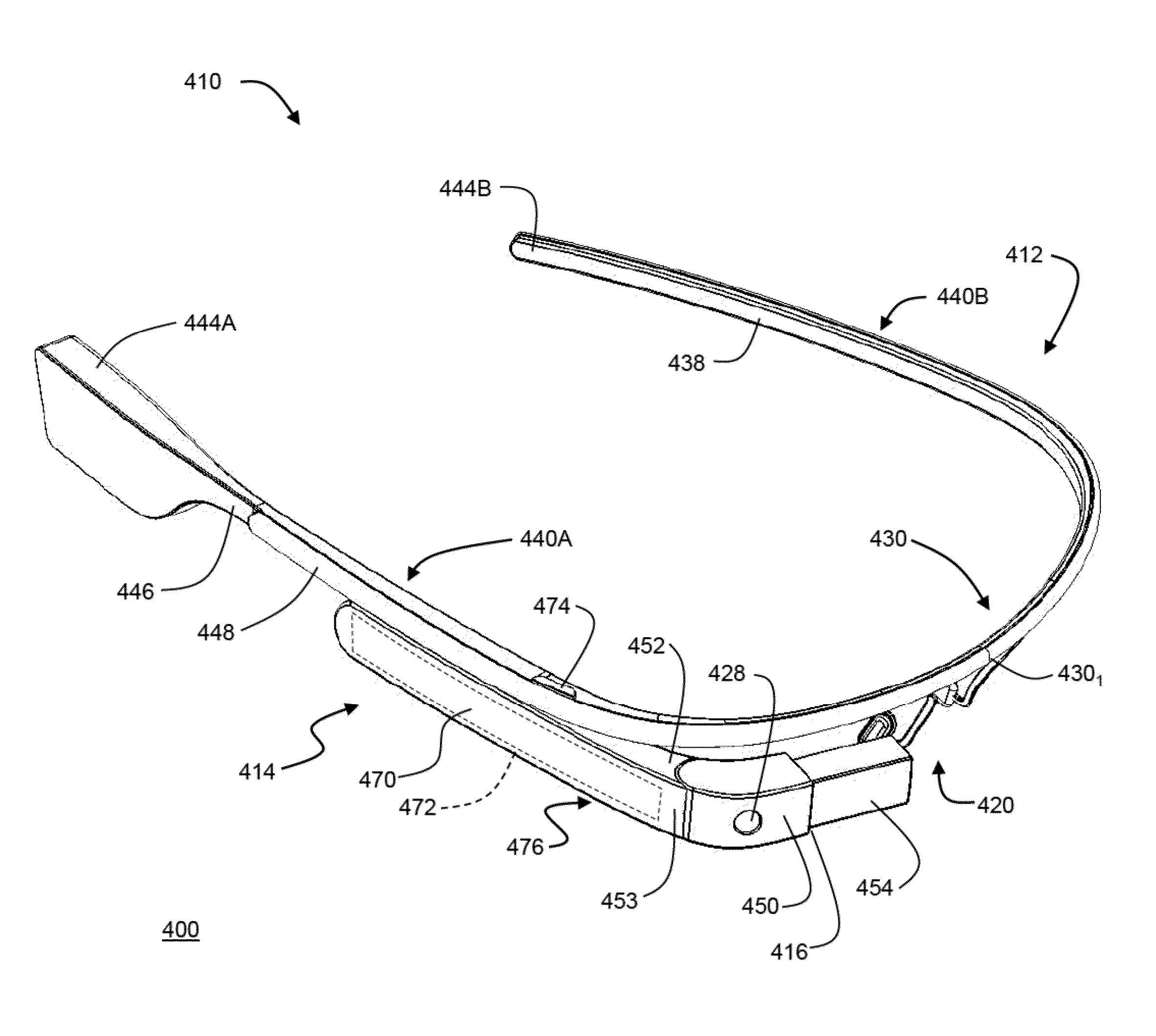 Wearable device with input and output structures