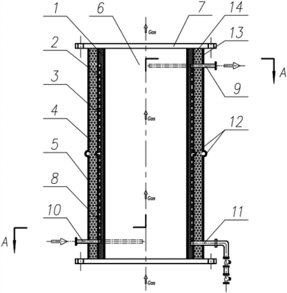 Evaporator of riser for raw coke-oven gas from coke oven