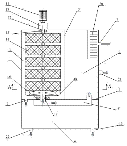 Efficient denitrifying integrated biological drum and operating method thereof