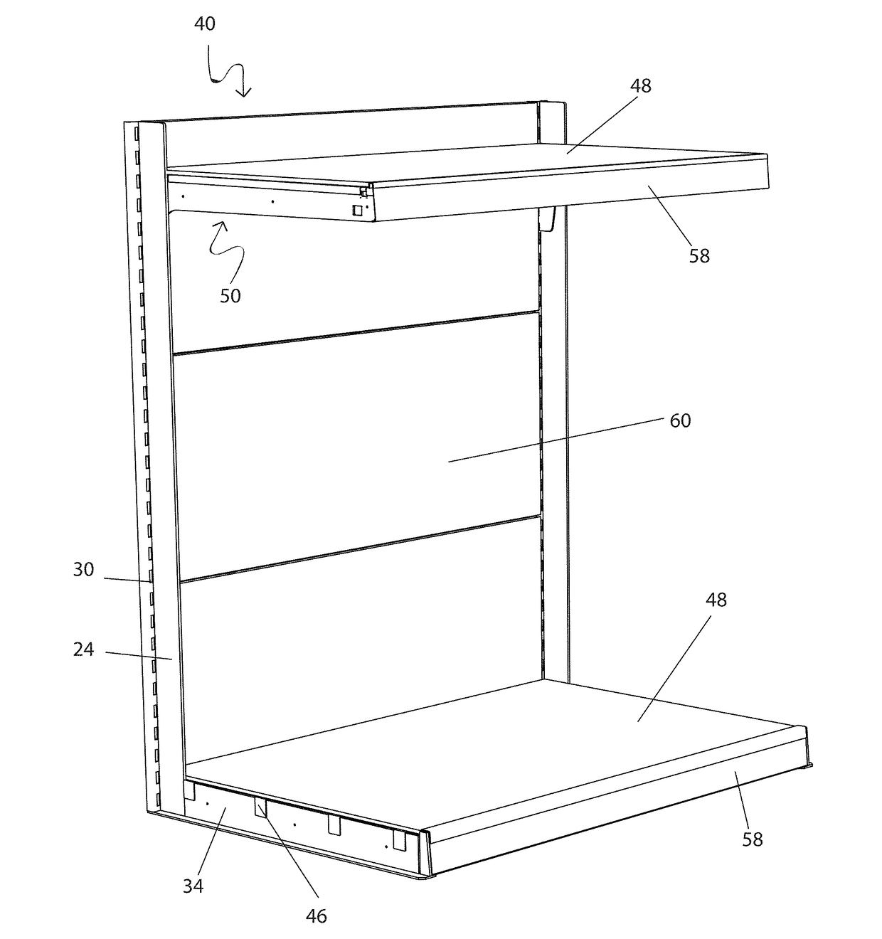 Shelving post and an adjustible shelving system