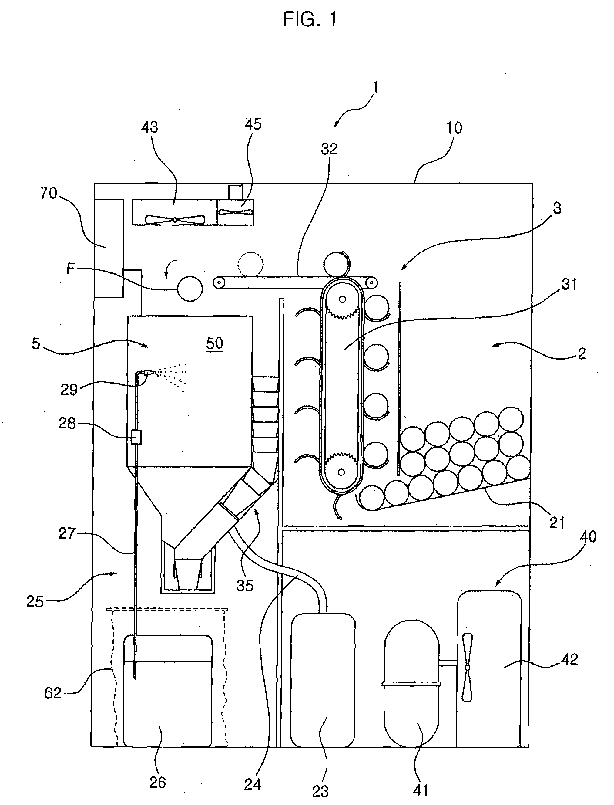 Vending machine for fruit juice and controlling method thereof