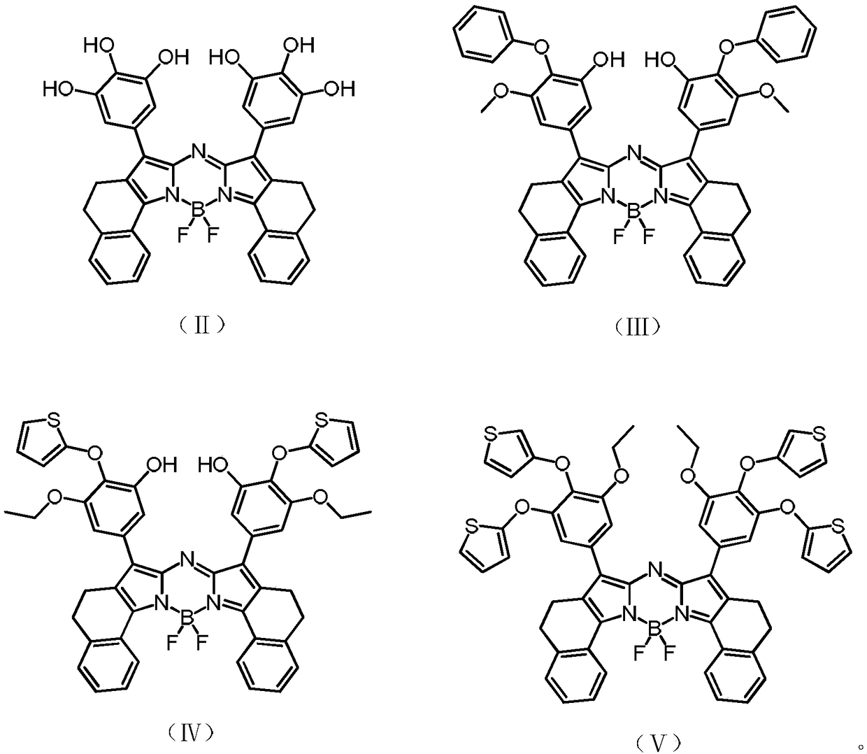 Near-infrared light excited fluorescent dye as well as preparation method and application thereof