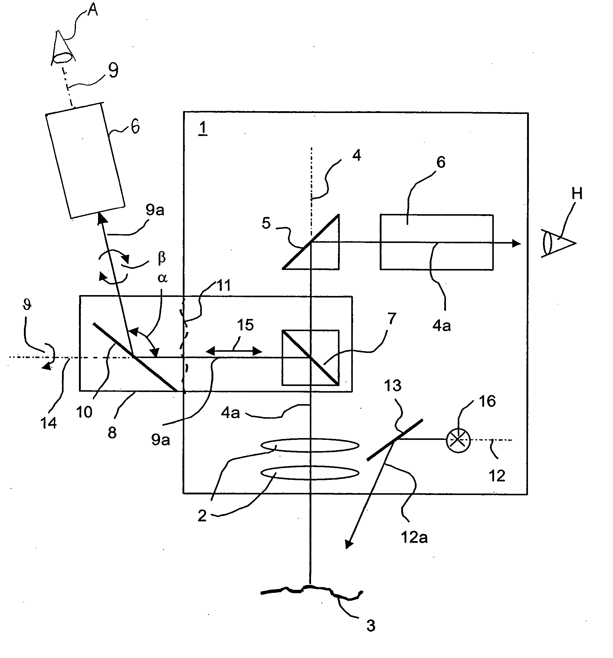 Device for optically viewing a stereoscopic observation beam path