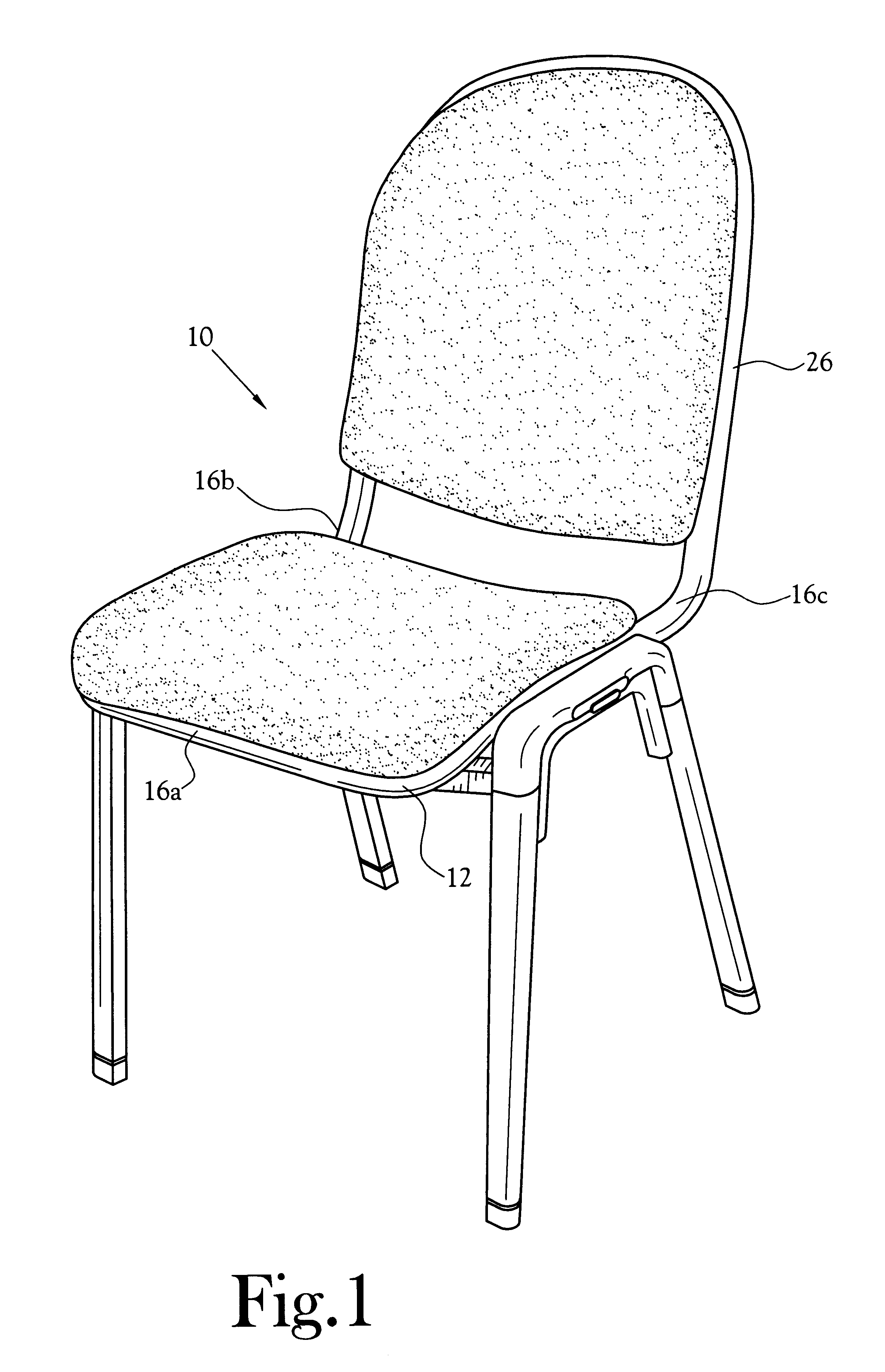 Stackable side-by-side ganging chair