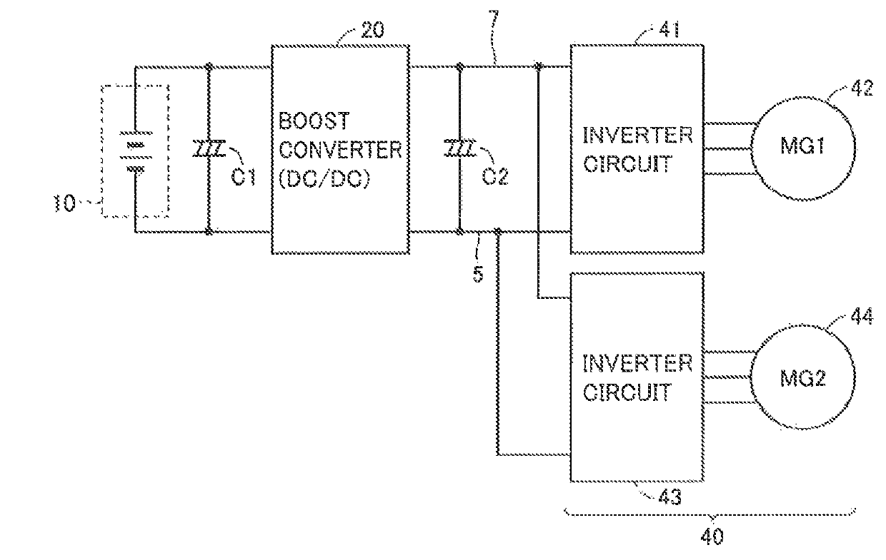Power supply system applied to electrically powered vehicle