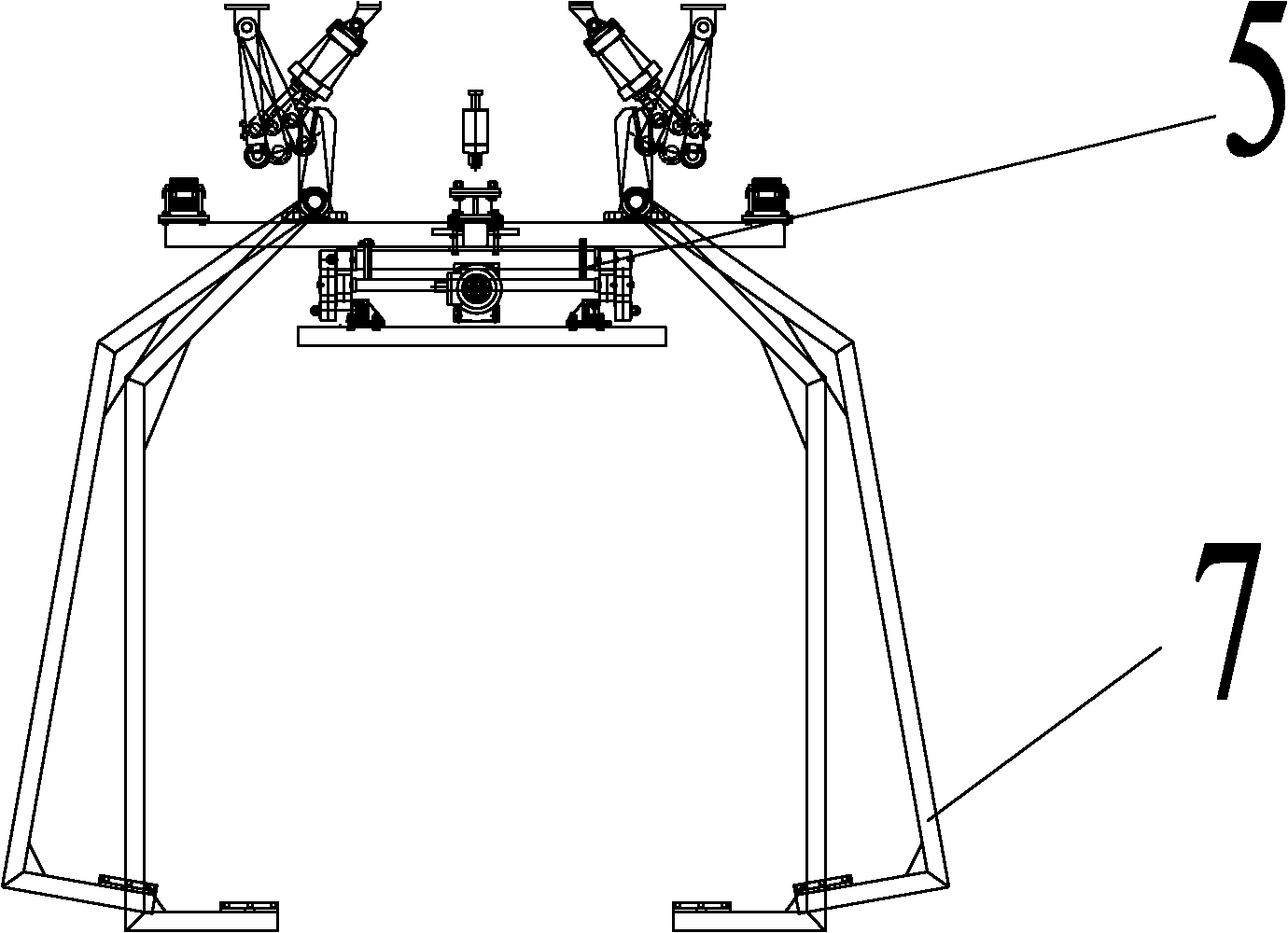 Overhead conveying system of disassembly line for scrapped automobile