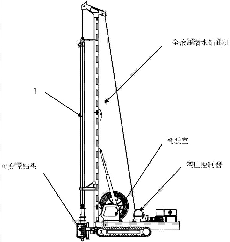 Drill bit device for variable diameter drilling and construction method