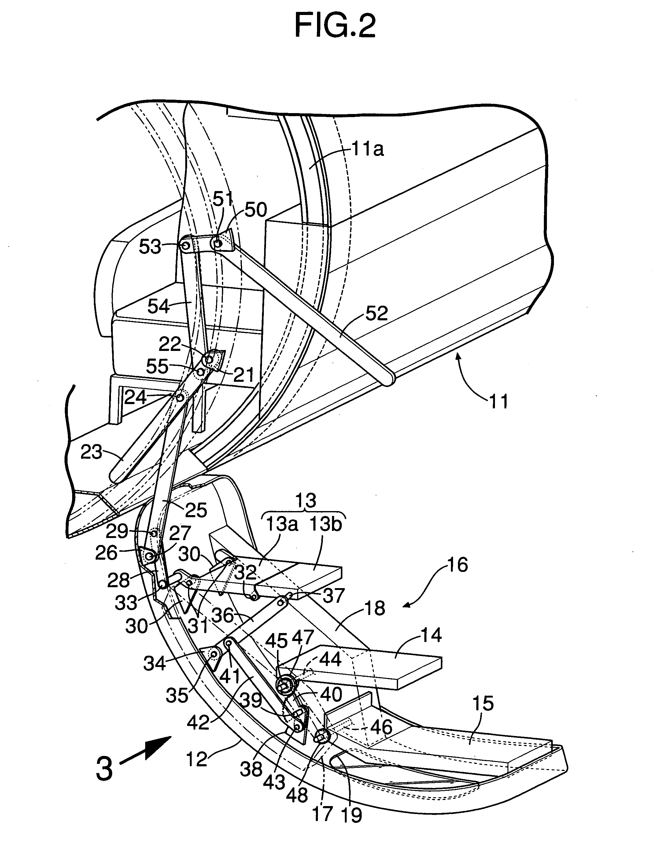 Boarding ramp device for aircraft