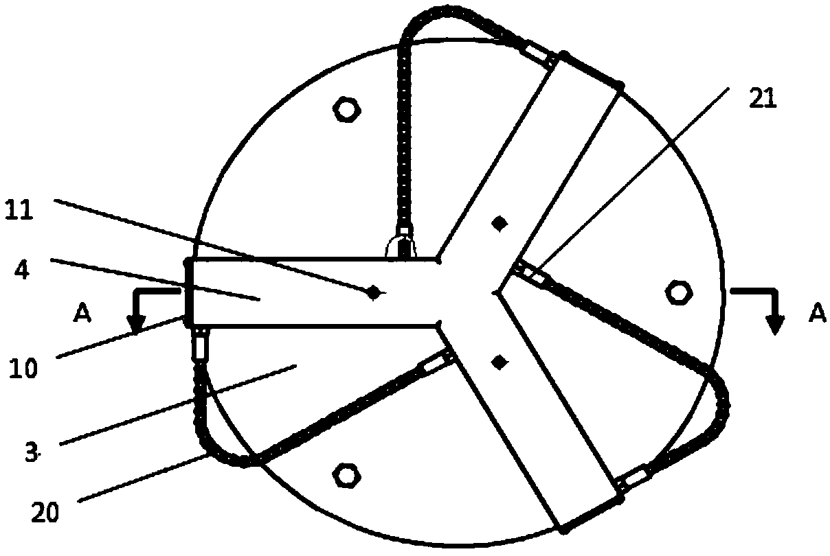 A ternary gas proportioning and mixing device