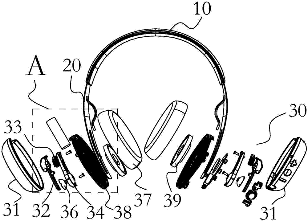 Head-mounted earphone having slide mechanisms
