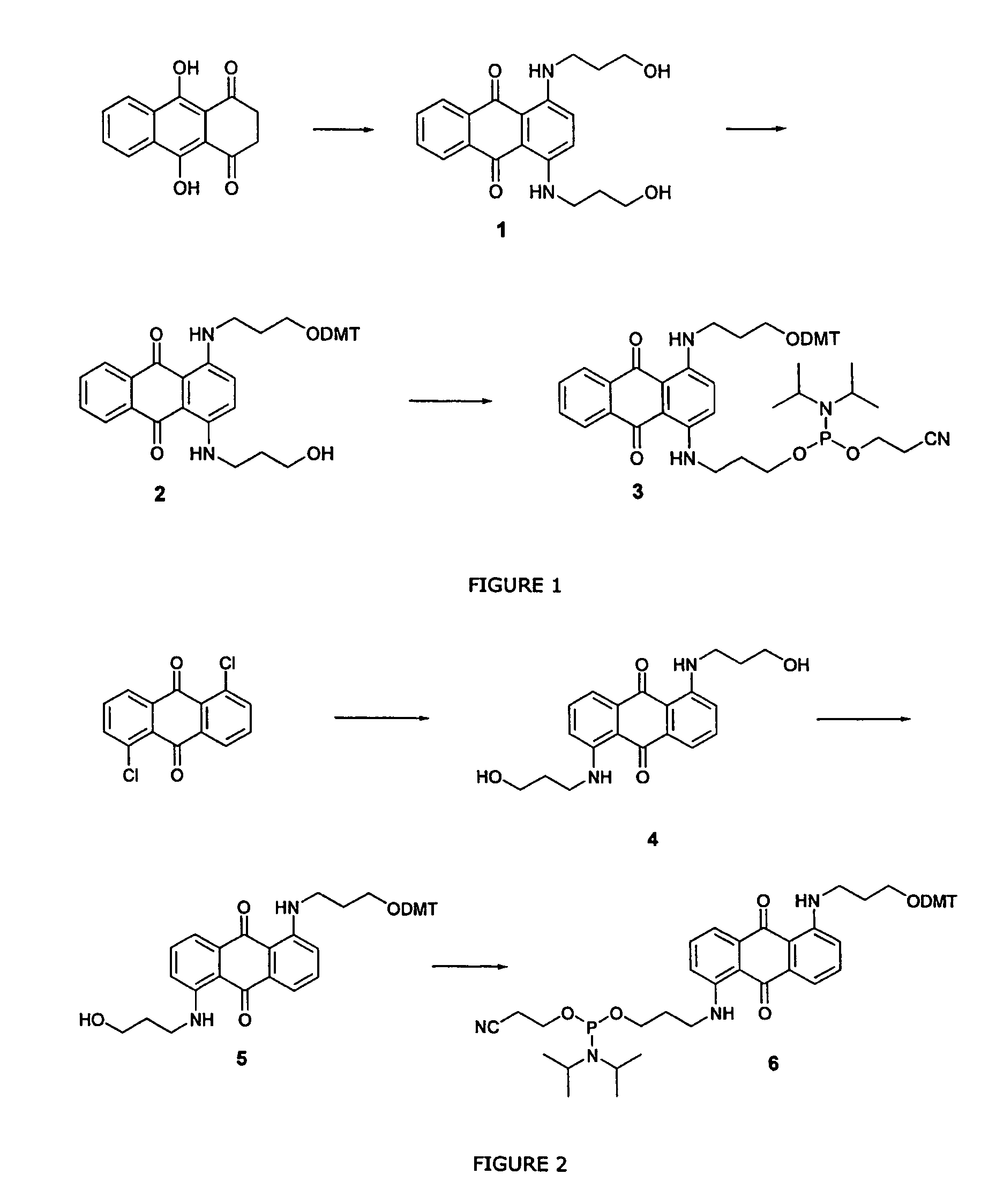 Quencher compositions comprising anthraquinone moieties