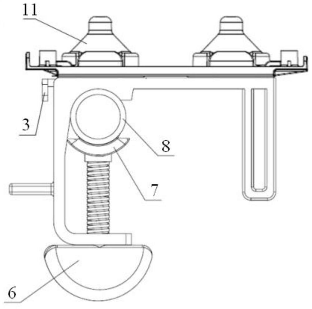 An instrument fast fixing device that can be connected with a square bar and a round bar stretcher