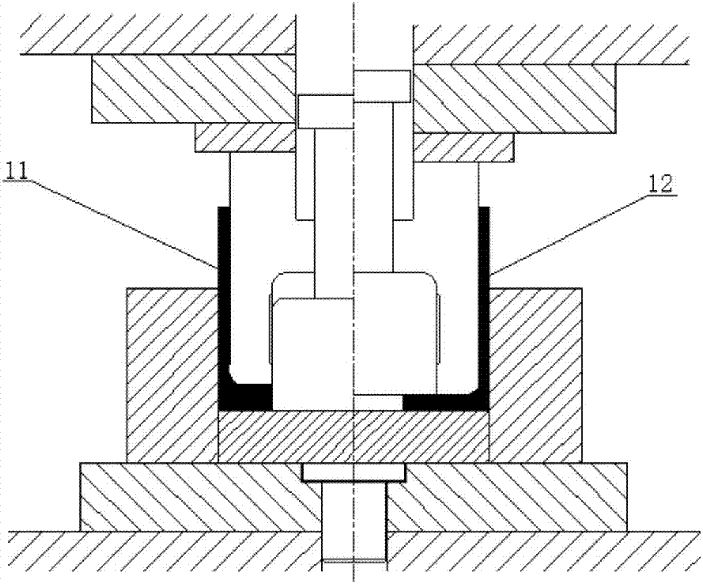 Die used for forming hollow work pieces through backward extrusion of hollow blanks