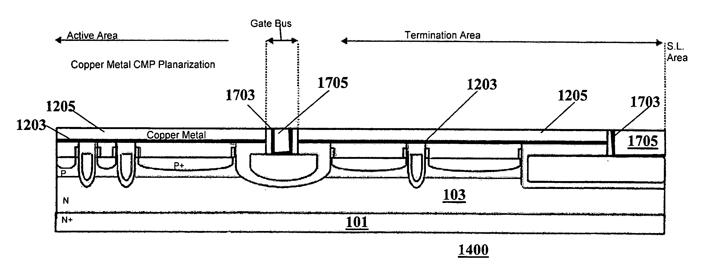 Trench mosfet and method of manufacture utilizing four masks