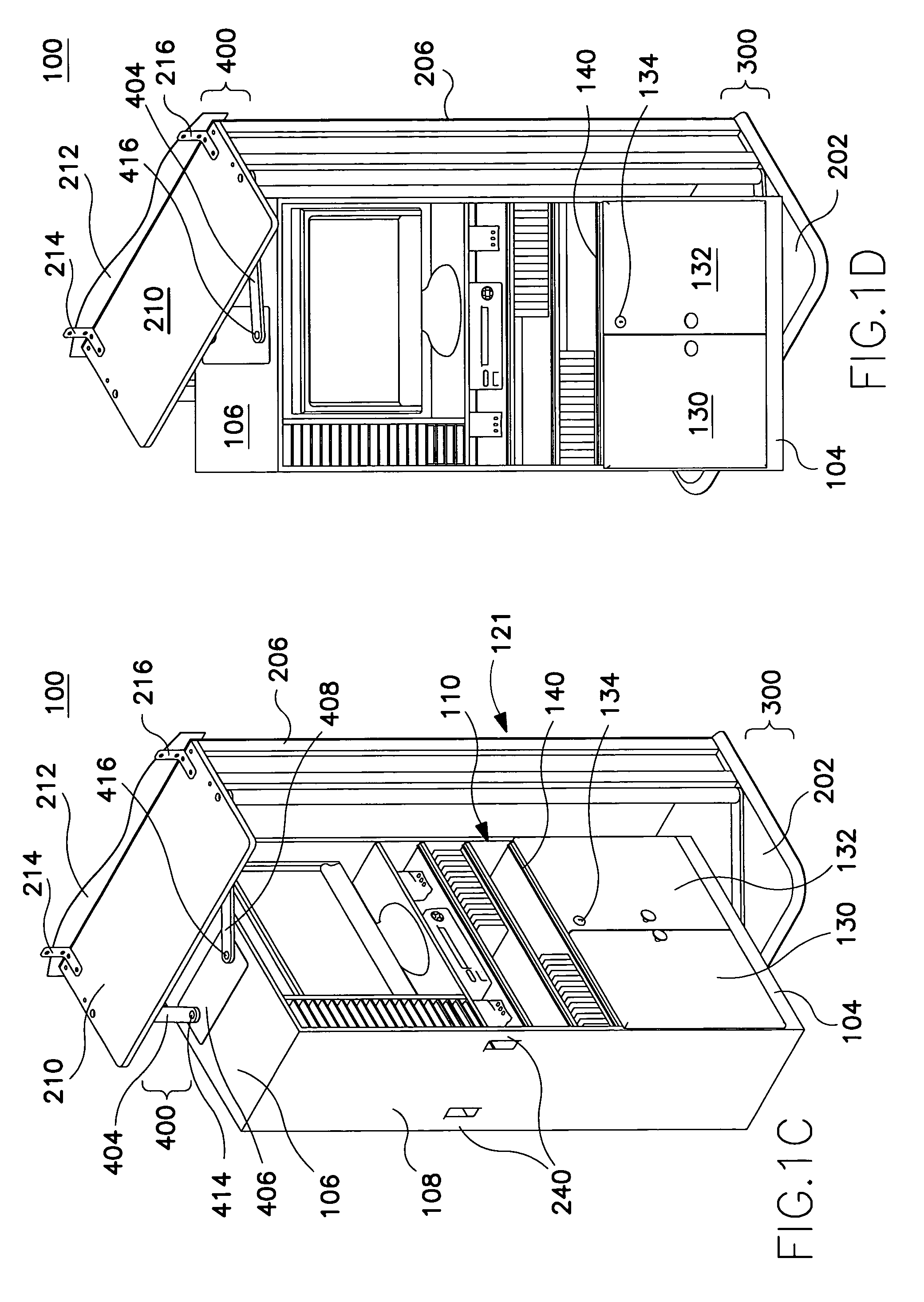 Method and apparatus for movable structure having alternative accessible sides