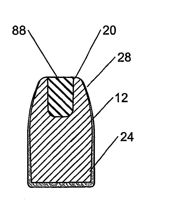 Bullet with booster filling and its manufacture