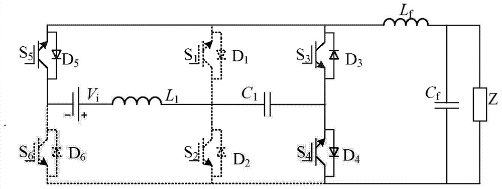 Single-stage non-isolated double cuk type inverter without electrolytic capacitor