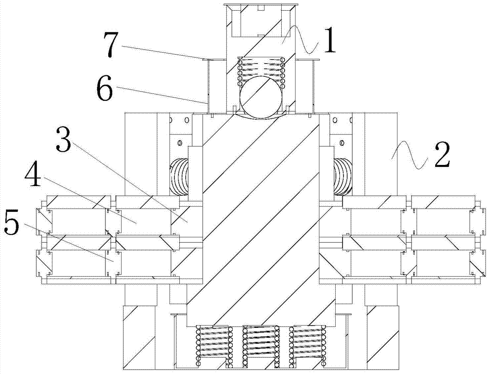 An anti-seismic structure with pillars interconnected in antique buildings