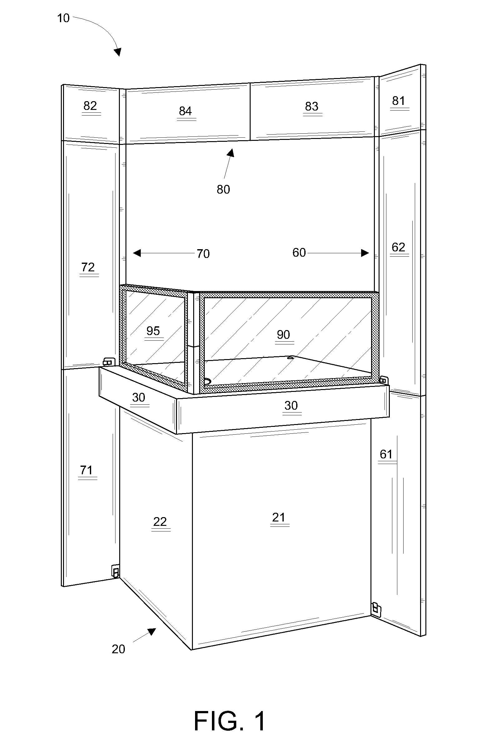 Dismantable writing desk storable in a case