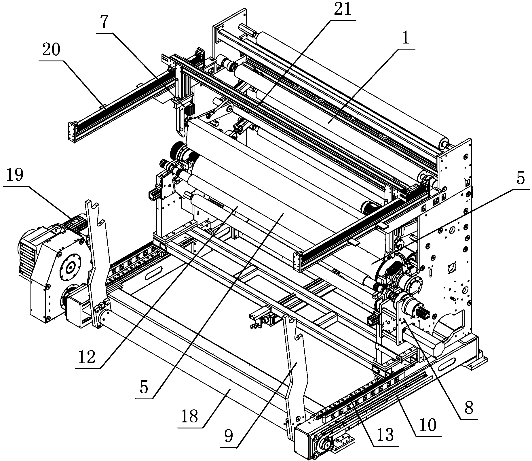 Thin film center and surface winding machine