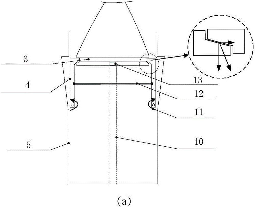 Self-stabilizing launching device for probe launching from lunar surface