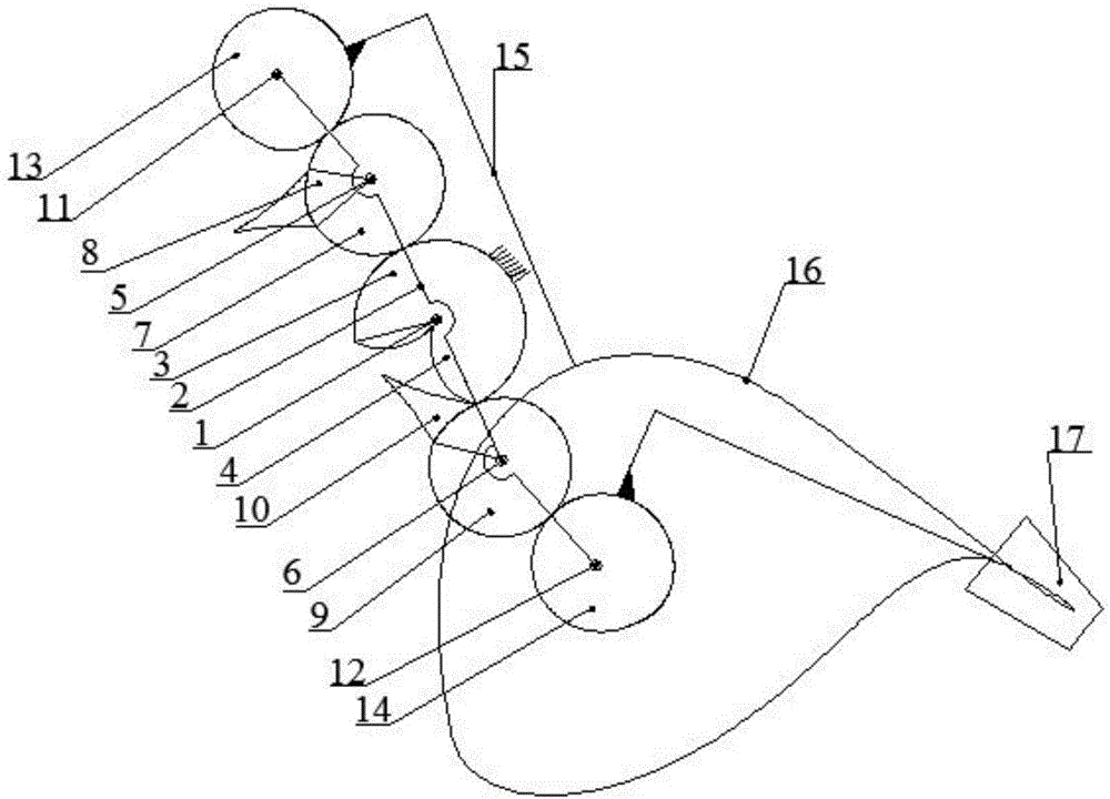 Concave tooth-incomplete eccentric circle-non-circular gear planetary system vegetable seedling taking mechanism