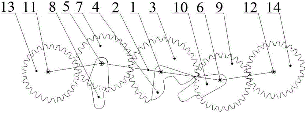 Concave tooth-incomplete eccentric circle-non-circular gear planetary system vegetable seedling taking mechanism