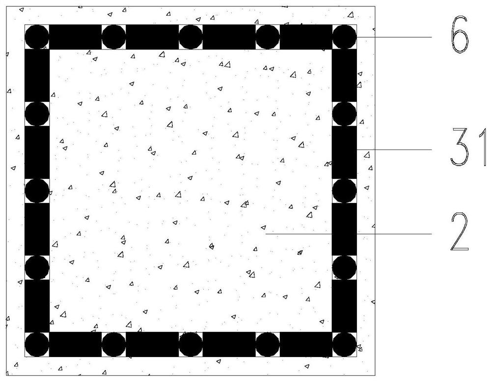 Rigid connection joint between box-shaped steel column and concrete column