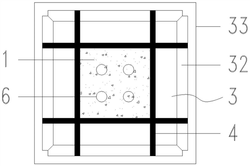 Rigid connection joint between box-shaped steel column and concrete column