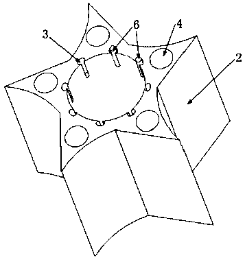A rotatable pentagonal impeller type vortex-induced vibration suppression device and method