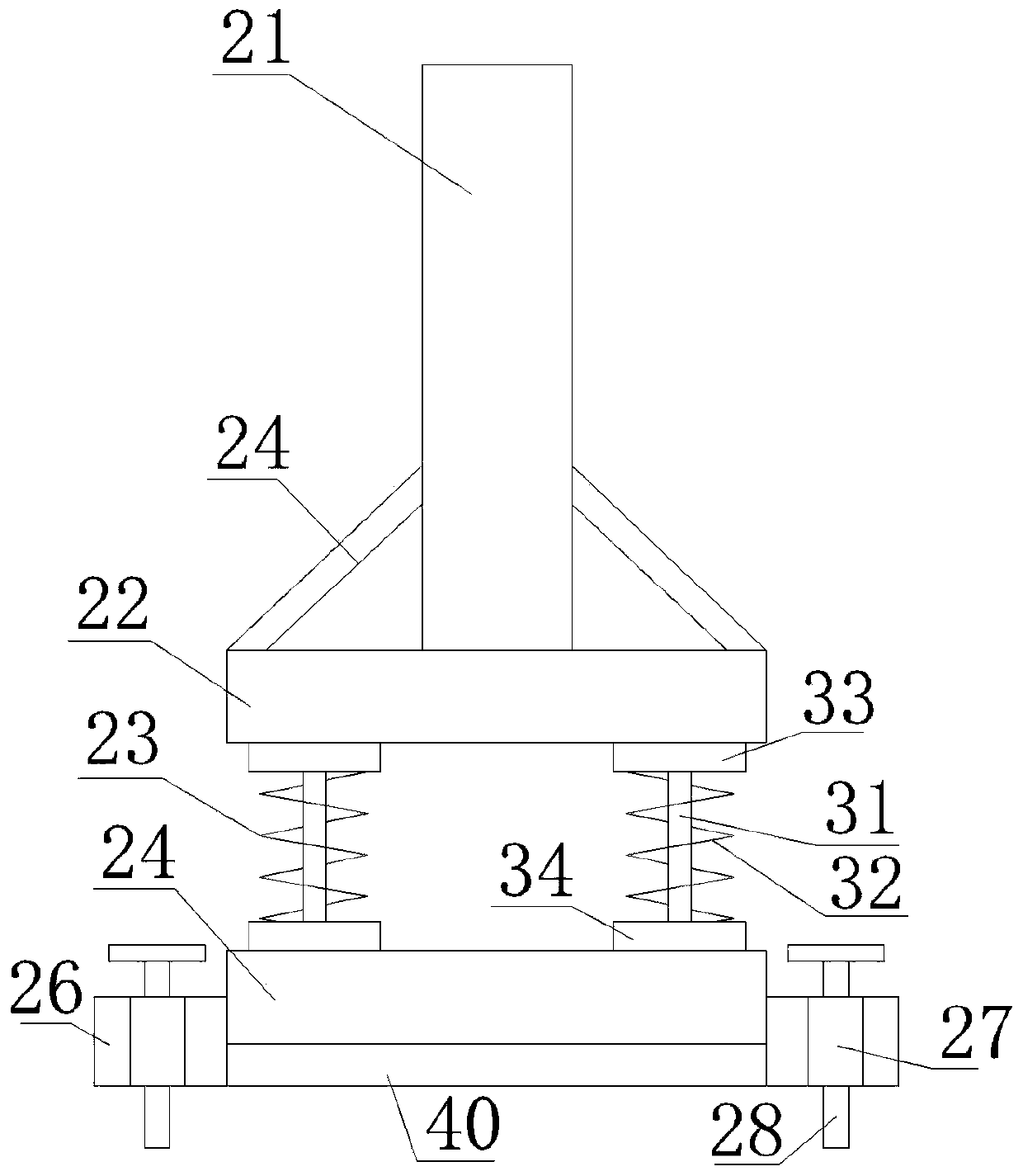 Shock-resistant type sand mould bearing device