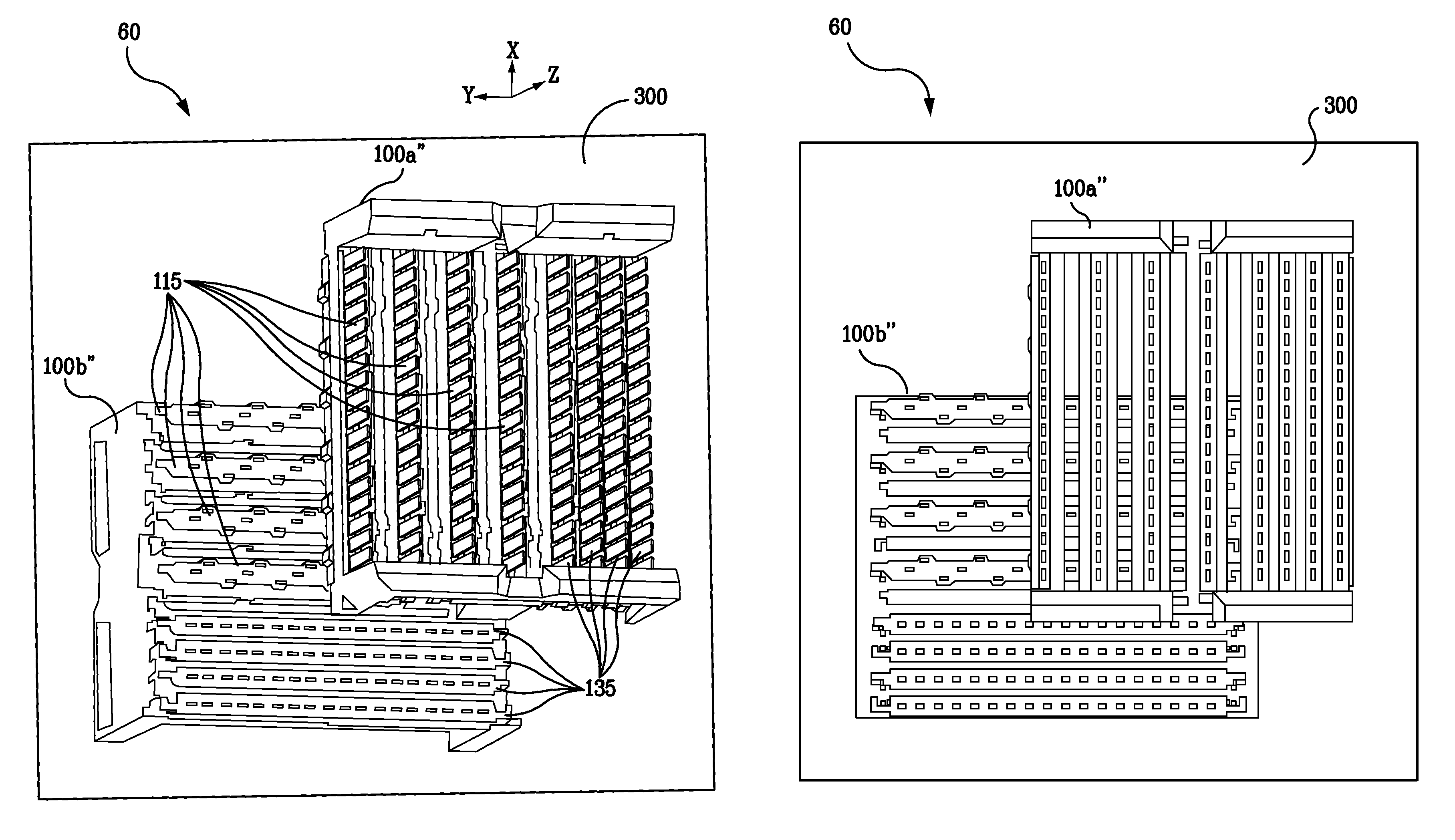Electrical connector system with orthogonal contact tails