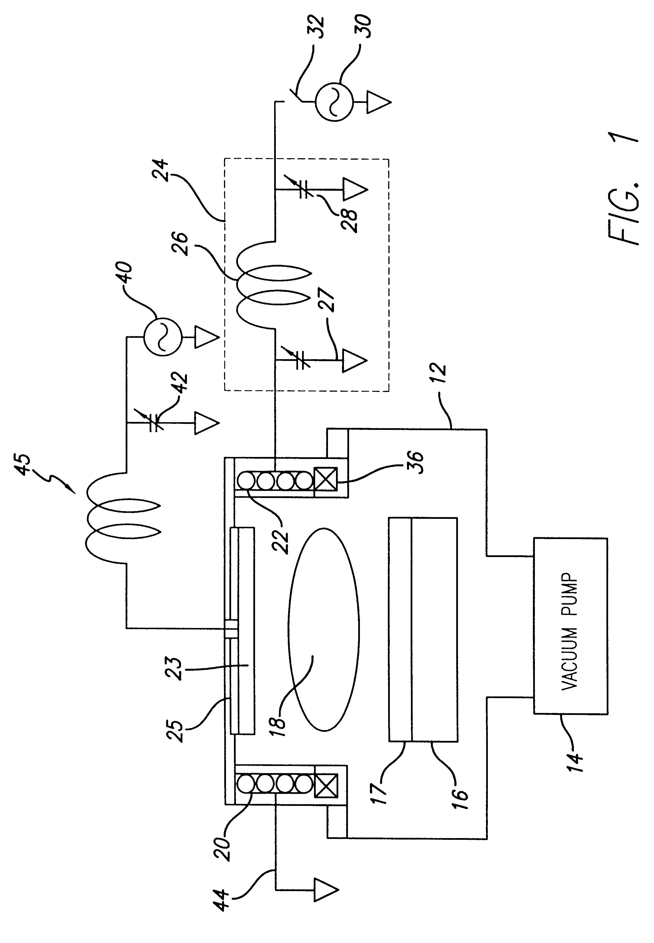Plasma processing system with a new inductive antenna and hybrid coupling of electronagnetic power