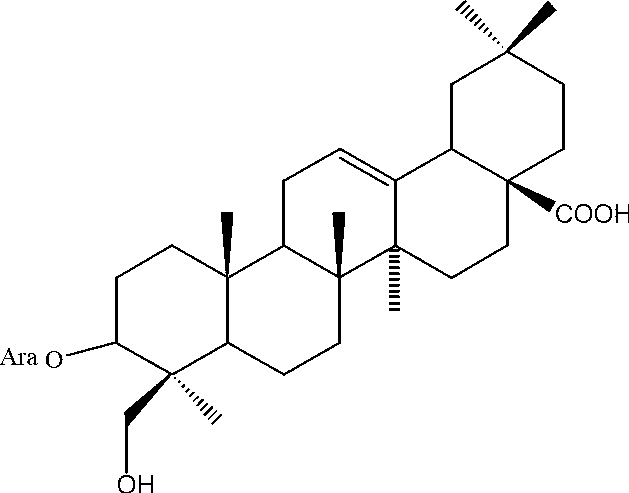 Antineoplastic application of Hederagenin-3-O-arabinopyranoside