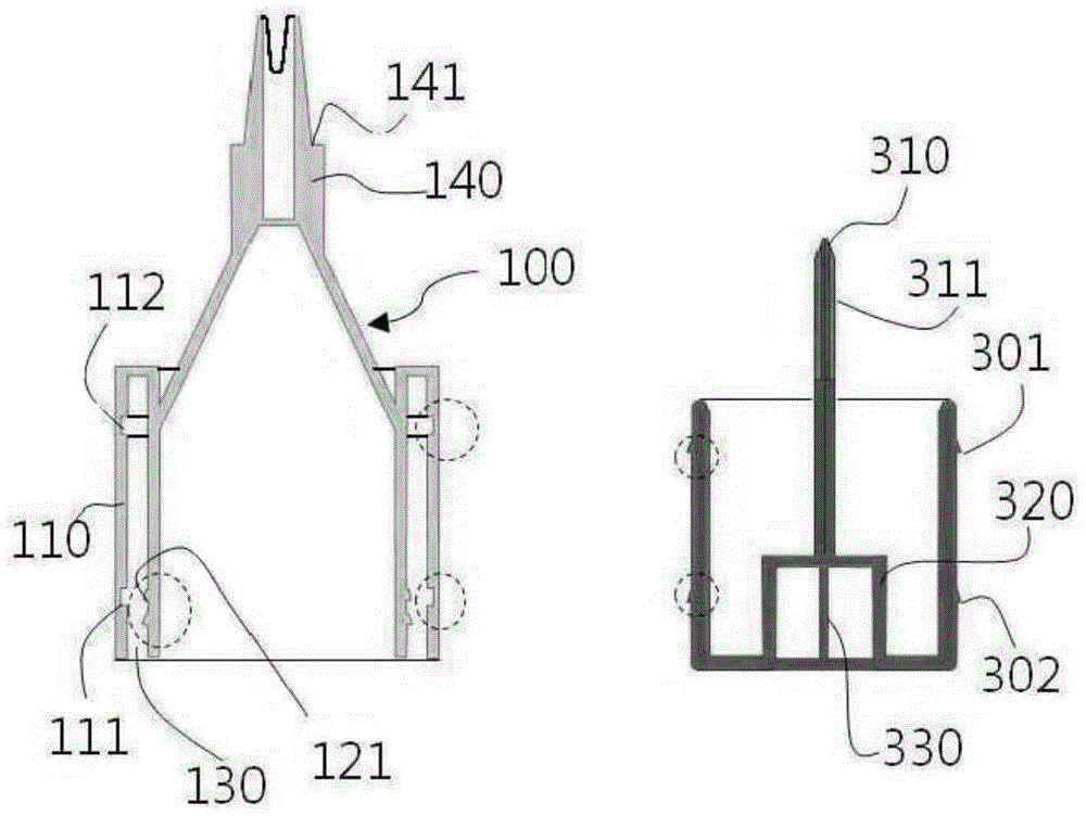 Airtight pressure type injector for trunks