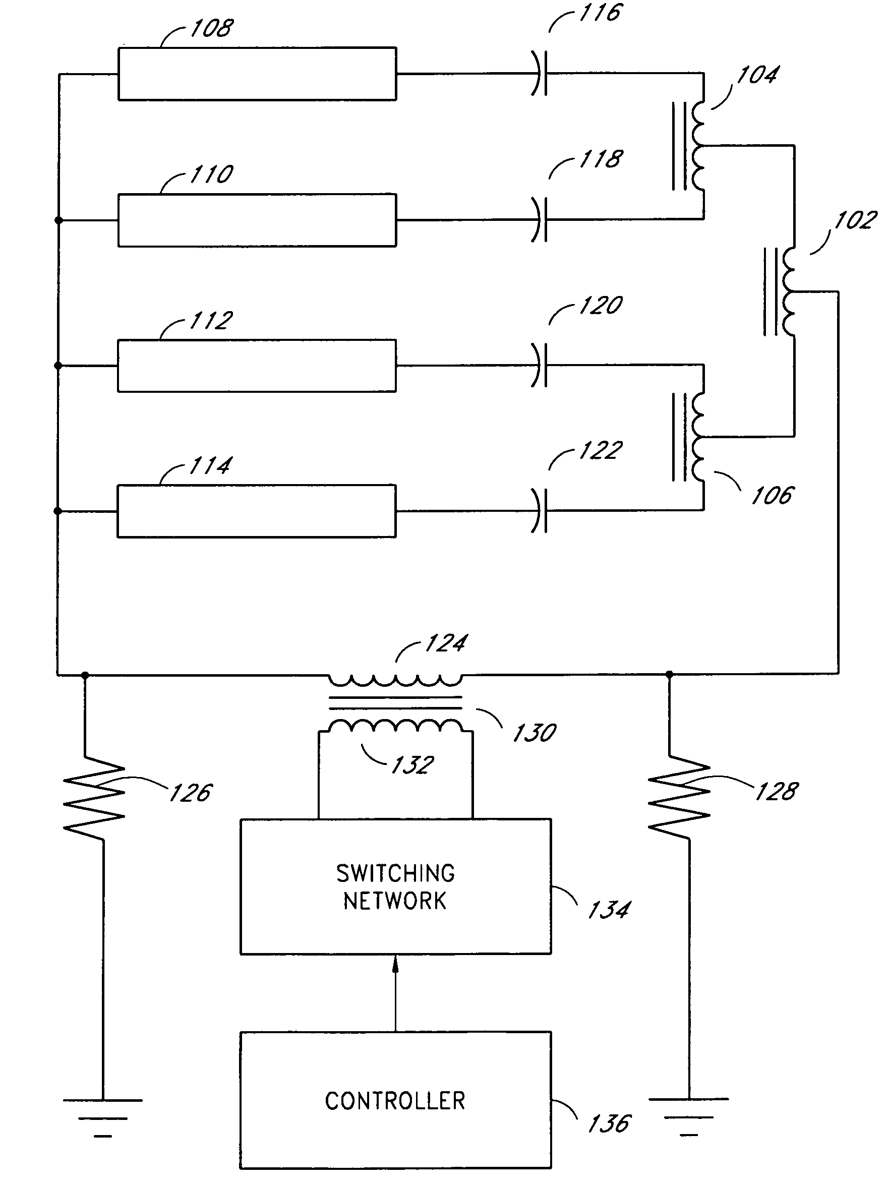 Systems and methods for a transformer configuration with a tree topology for current balancing in gas discharge lamps