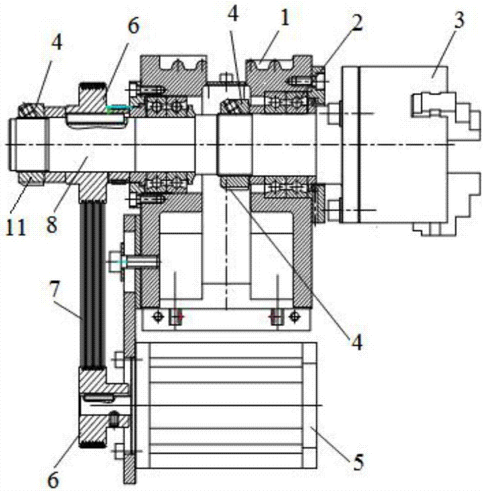 Small size digital controlled lathe spindle transmission mechanism