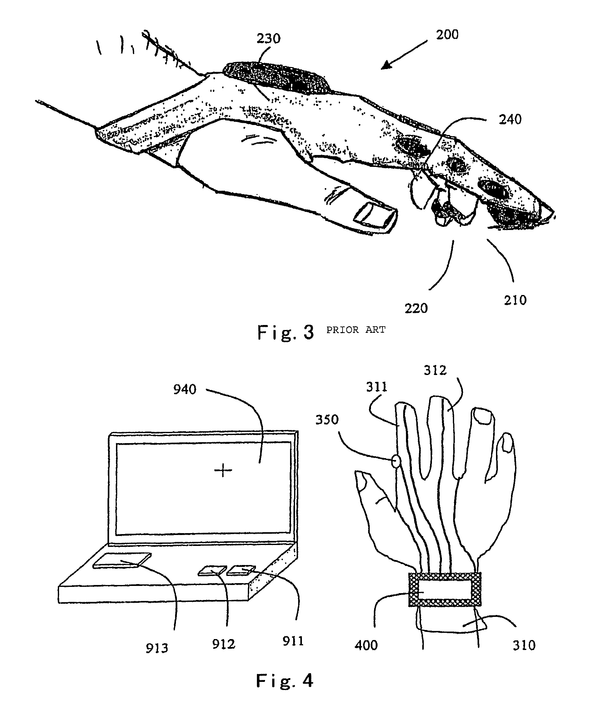 Wearable signal input apparatus for data processing system