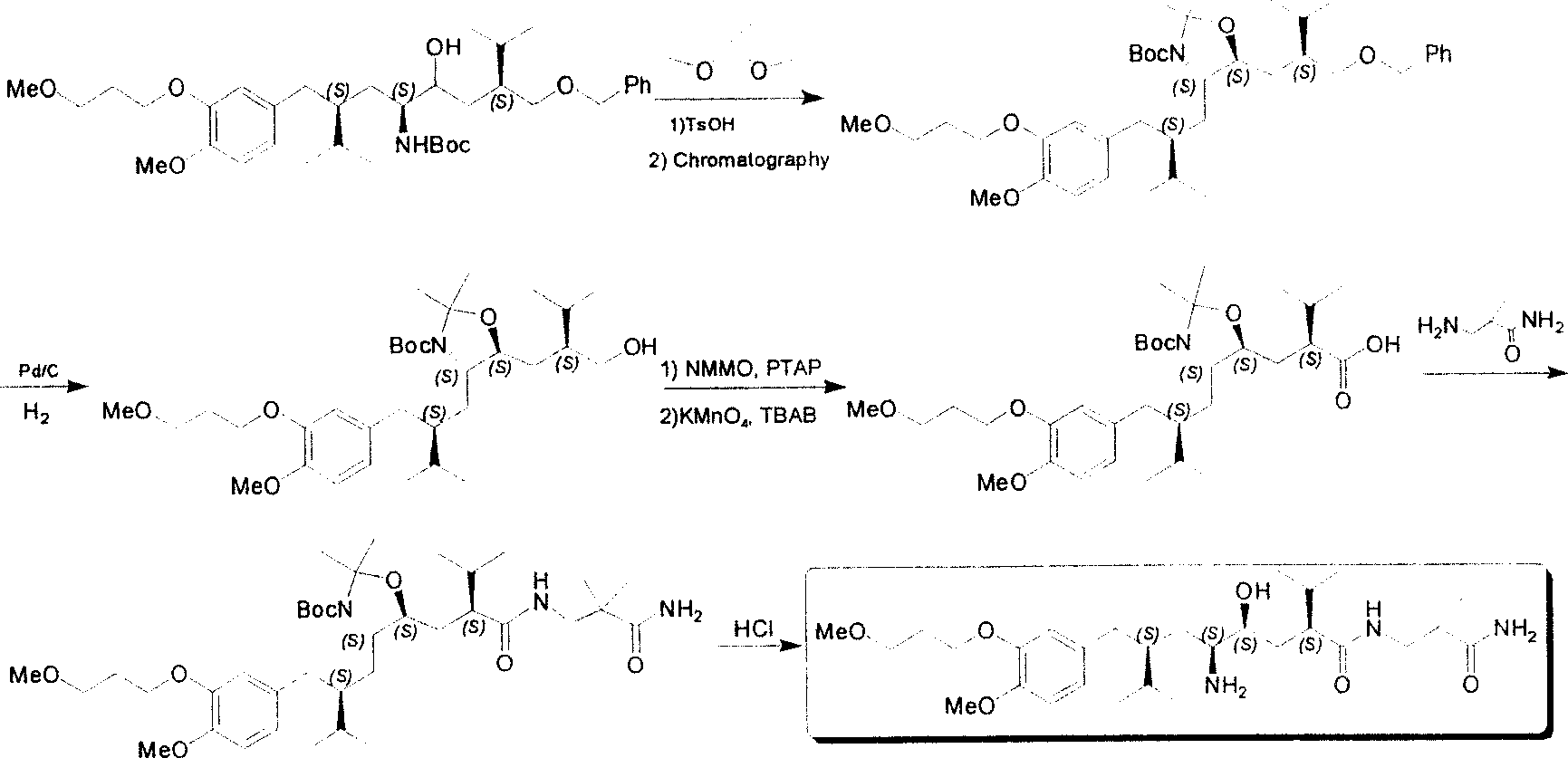 Practical synthesis method for feritin inhibitor aliskiren