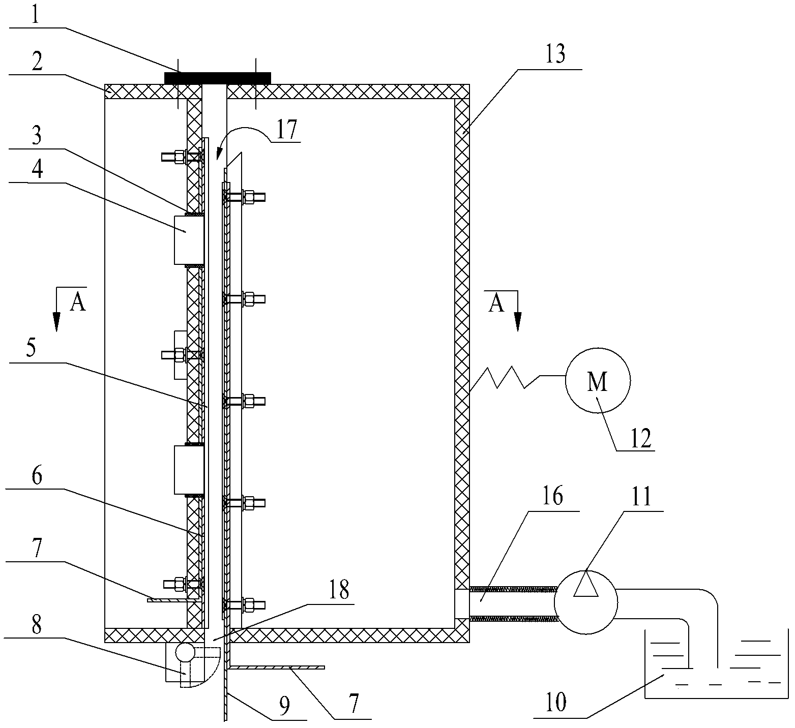Vertical plating tank with independent adjustable function