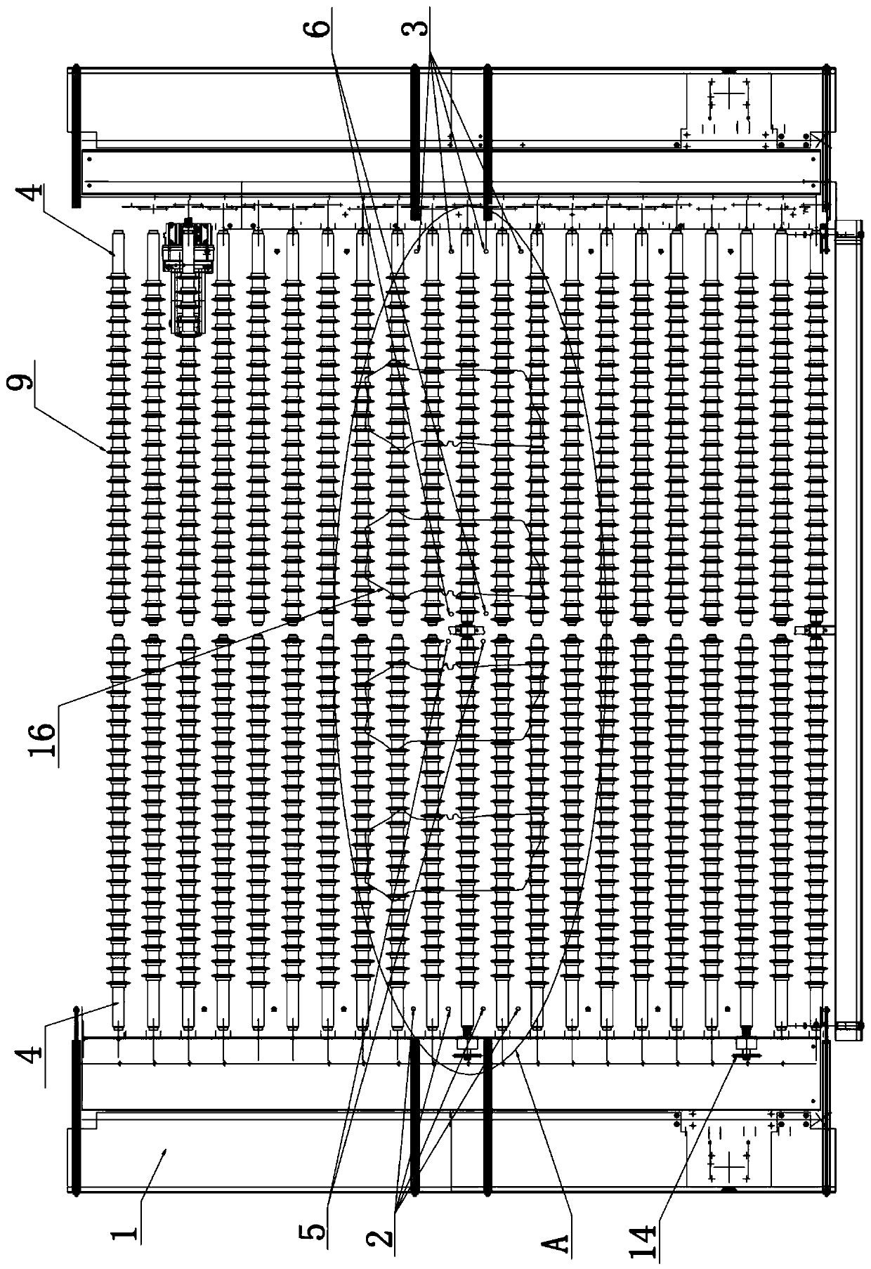 Hot-forming line discharging table double-centering system