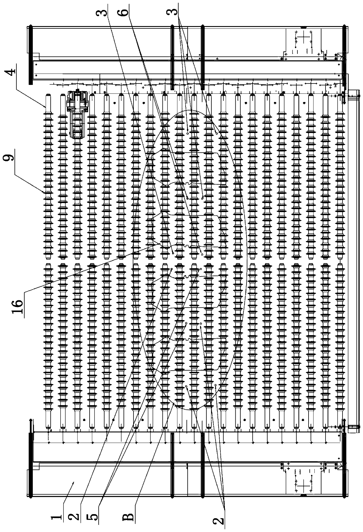 Hot-forming line discharging table double-centering system