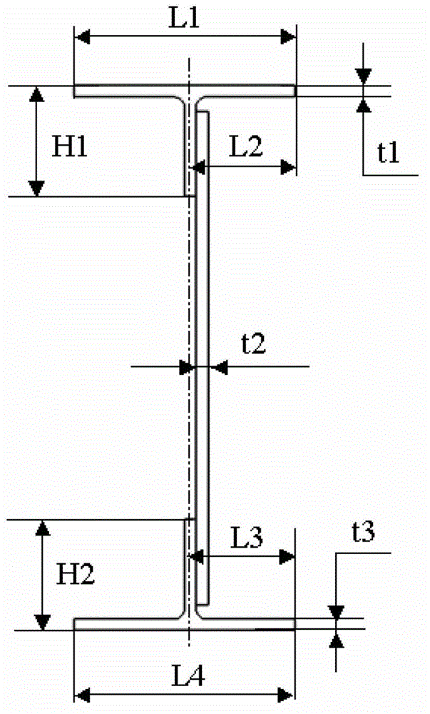 Parametrization design method of first-level member of beam, wall and rib type parts of airplane