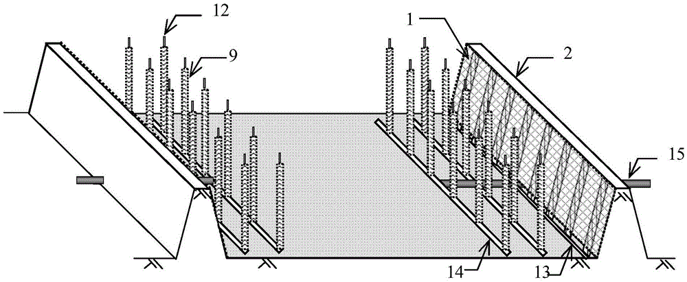 Drainage and anti-seepage system of cofferdam space in dredged mud yard with high water content