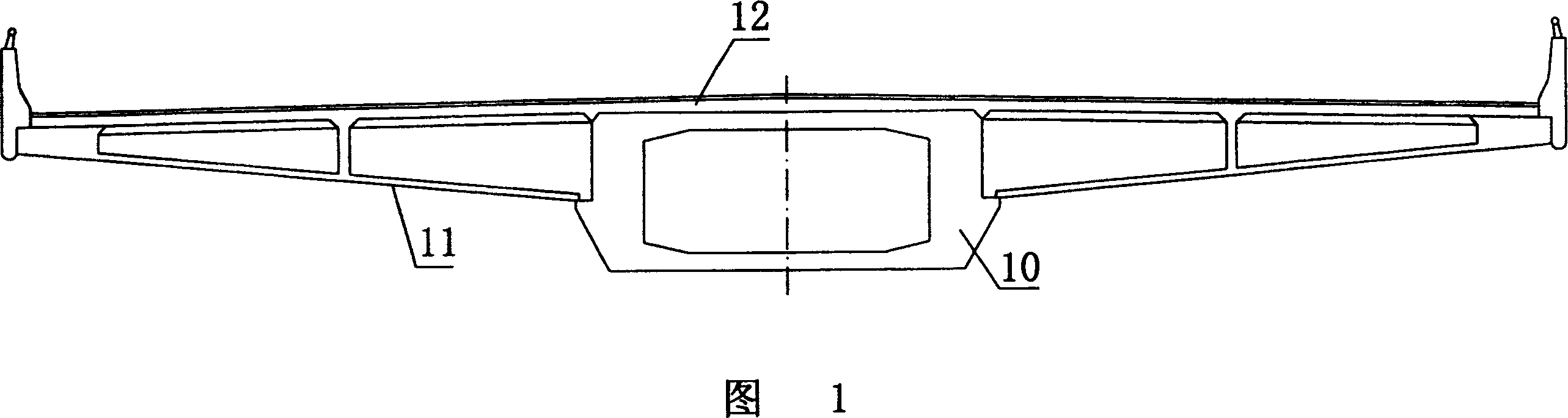 Steel-concrete combination backbone beam with big cantilever corrugated steel web overhanging beam