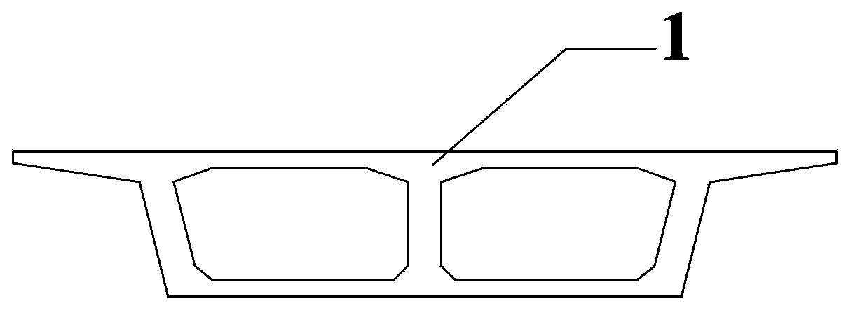 High speed railway two-line-to-four-line turnout zone bridge beam portion structure